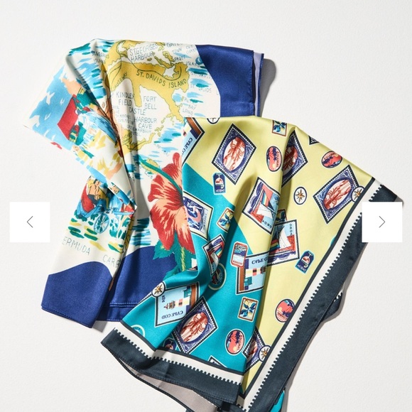 Colorful Bermuda Map Silk Scarf - Picture 2 of 3